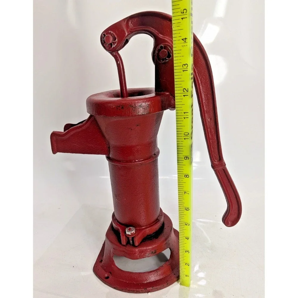 Antique style Cast Iron Red coated Hand operated Pitcher Pump - - 15